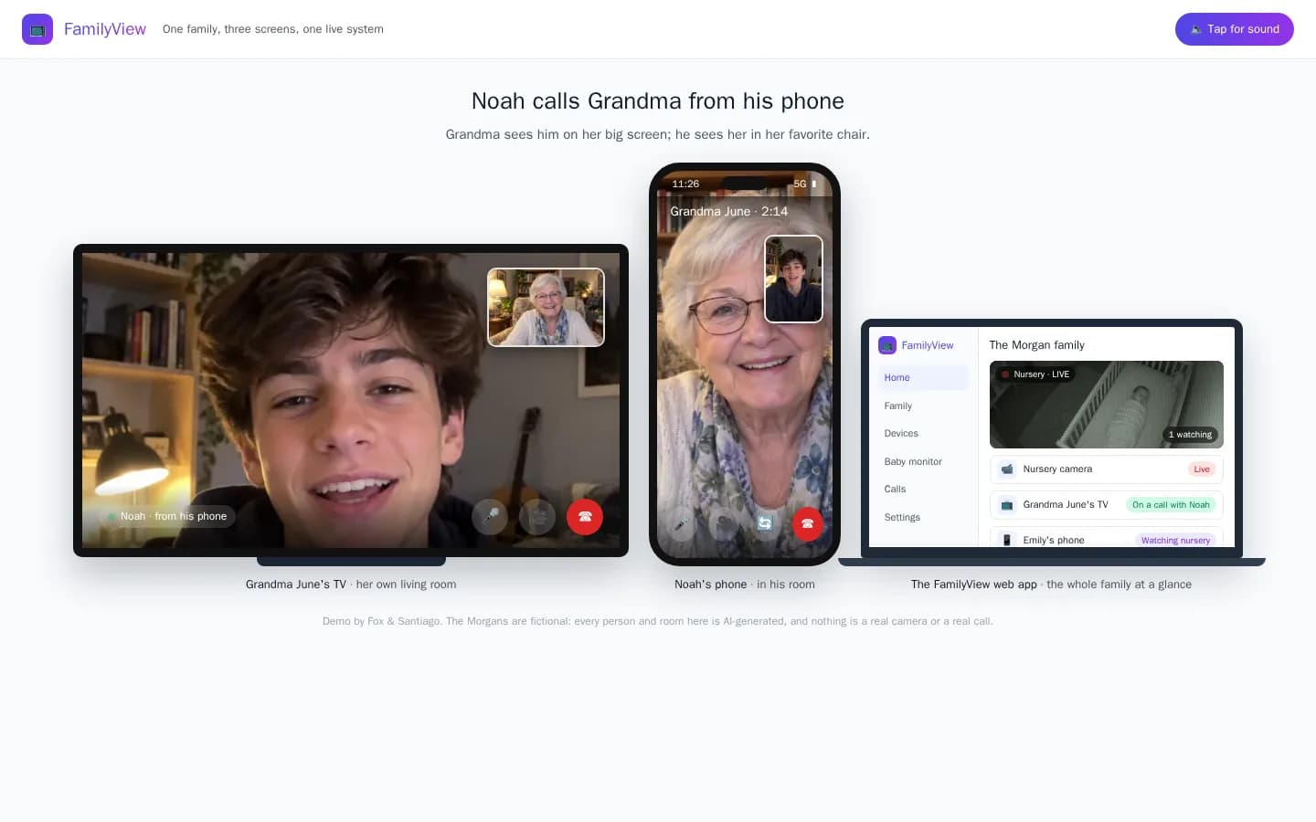 The kids call from their phones