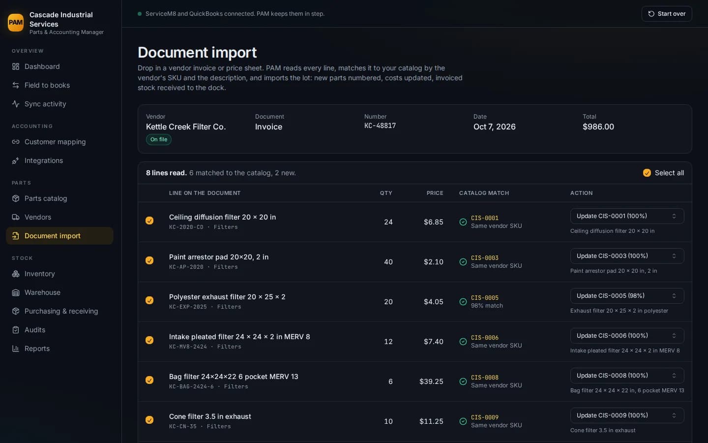 Vendor paperwork, read for you
