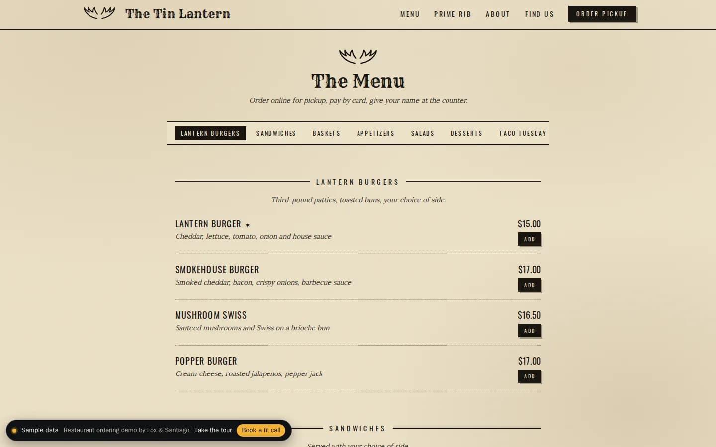 A menu that follows the week