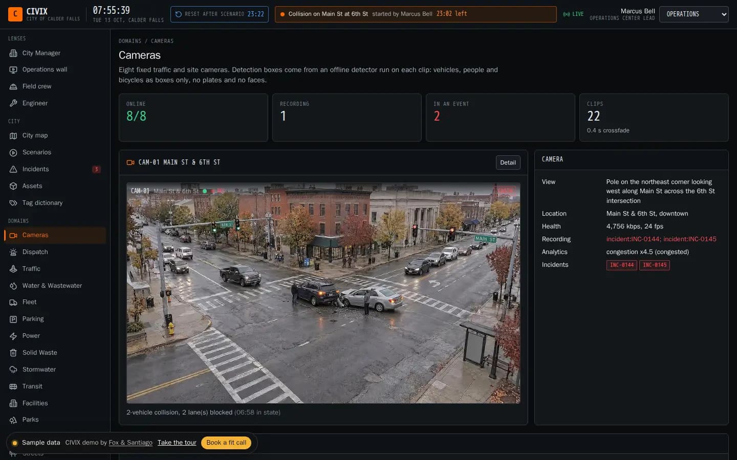 A crash on camera, and the response already moving